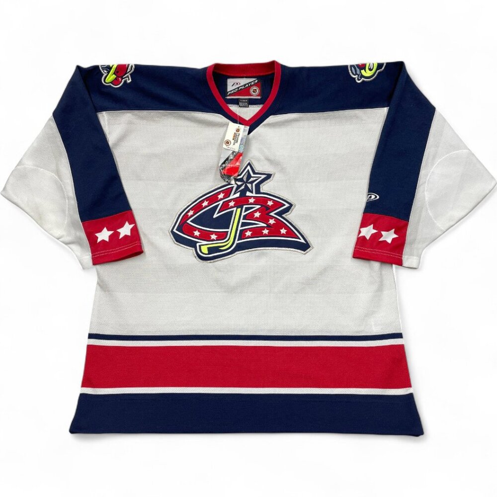 Columbus Blue Jackets Vintage Sewn Pro Player NEW OLD STOCK NHL Jersey Men's XL